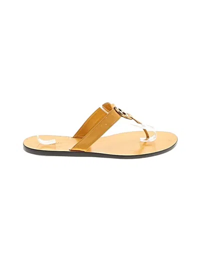 Pre-owned Gucci Flip Flops In Tan