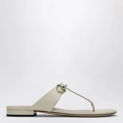 Gucci Flip-flops With Ivory Leather Clamp In White