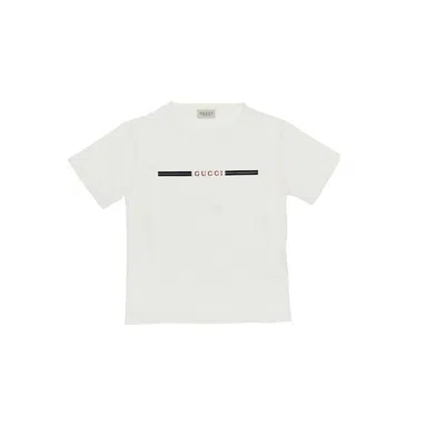 Gucci Kids' Flocked Logo T-shirt In White