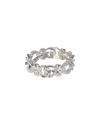Gucci Flora 18k 0.70 Ct. Tw. Diamond Ring (authentic Pre-loved) In Metallic
