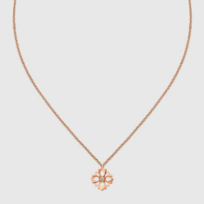 Gucci Flora 18k Chain Necklace In Rose Gold