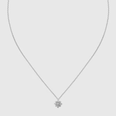 Gucci Flora 18k Chain Necklace In White Gold