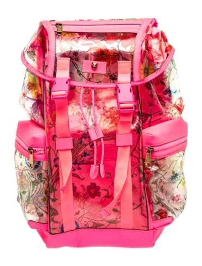 Pre-owned Gucci Flora Backpack In Pink