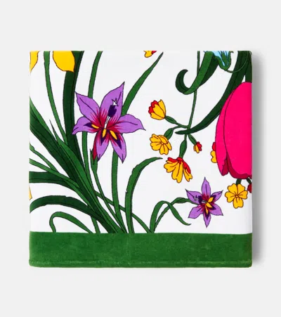 Gucci Flora Cotton Terry Beach Towel In White
