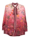 Gucci Silk Floral Shirt In Pink
