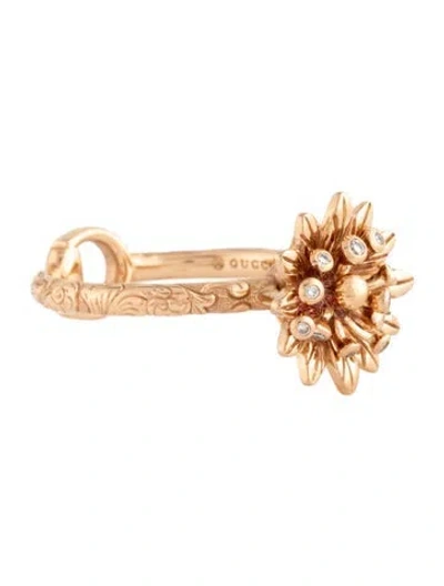 Pre-owned Gucci Flora Diamond Cocktail Ring In Multicolor