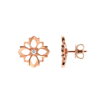 Gucci Flora Diamond Stud Earrings - Ybd796248001 In Gold