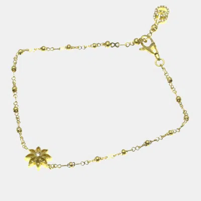 Pre-owned Gucci Flora Diamond Yellow Gold 18k Diamond Charm Bracelet Gold