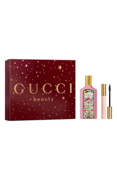 Gucci Flora Gorgeous Gardenia Eau De Parfum Set $217 Value In Transparent