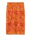Gucci Flora Lace Skirt With Beads In Orange
