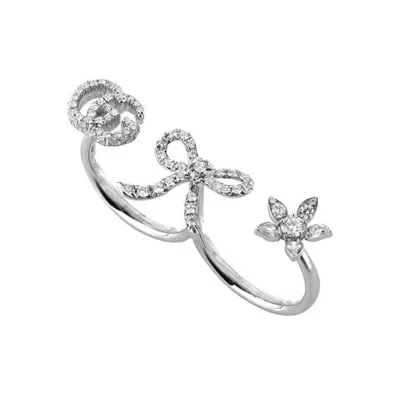 Gucci Flora Ladies 18k Gold 0.809 Ct Diamond Band Ring Size 6 Ybc58202100100s In Metallic