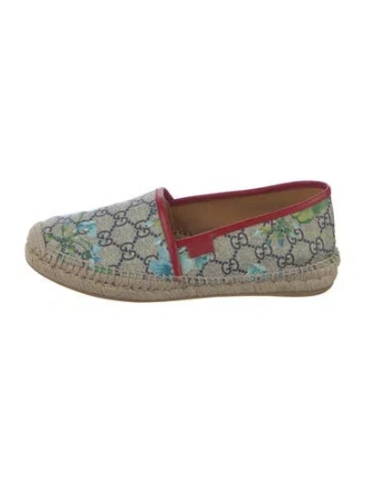 Pre-owned Gucci Flora Print Canvas Espadrilles