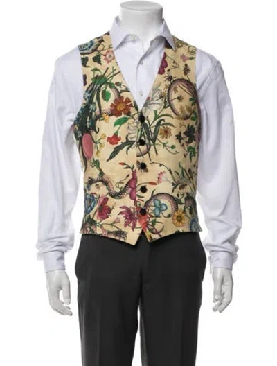 Pre-owned Gucci Flora Print Custom Order Suit Vest In Blue