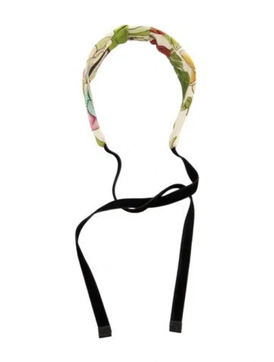 Pre-owned Gucci Flora Print Headband In Neutral