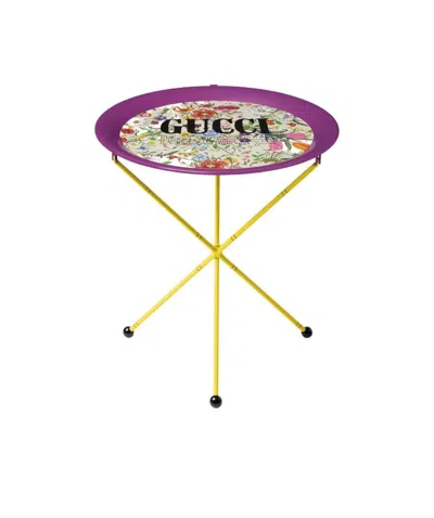 Gucci Flora Print Metal Folding Tray In Multi
