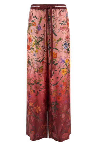 Gucci Red Pink Printed Trousers