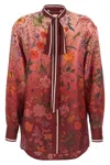 Gucci Silk Floral Shirt In Pink