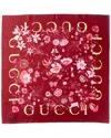 Gucci Flora Print Silk Scarf In Red