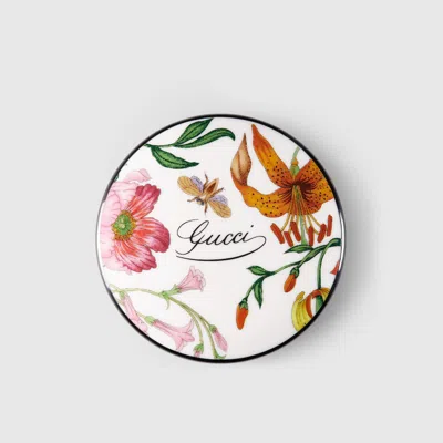 Gucci Flora Print Small Round Box In White