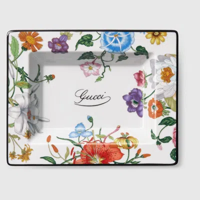 Gucci Flora Print Small Trinket Tray In White