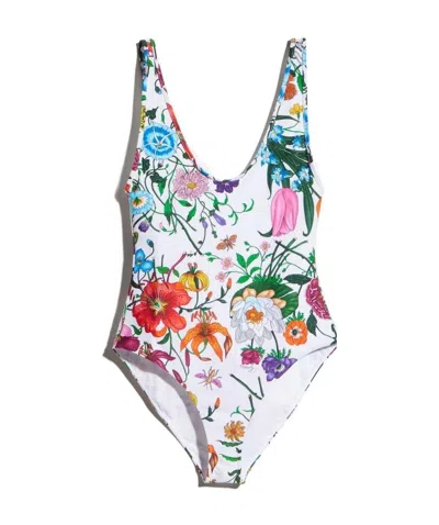 Gucci Flora Print Swimsuit In Multi