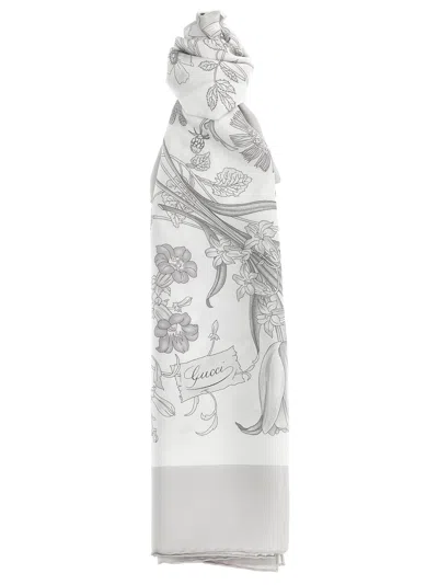 Gucci Flora Scarves And Foulards Gray