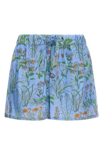 Gucci ' Flora' Shorts In Blue