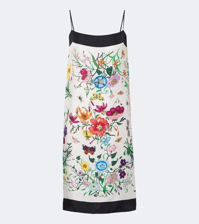 Gucci Abito In Twill Di Seta Stampata In Multi
