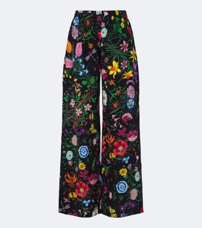 Gucci Printed Silk Leisure Pants In Animal Print