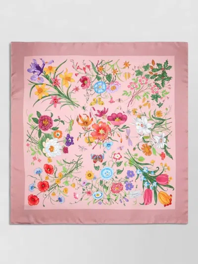 Gucci Flora Silk Twill Scarf Floral Print In Multi