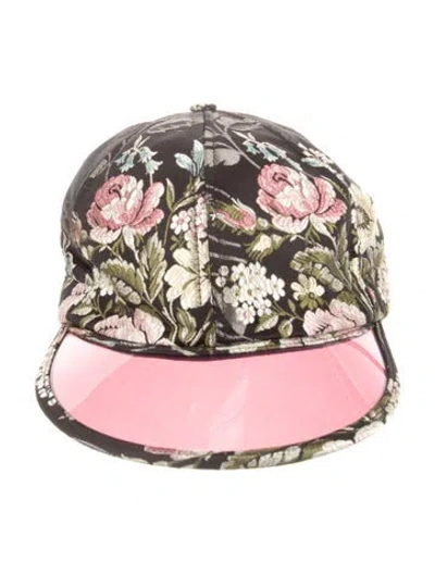 Pre-owned Gucci Floral Baseball Cap In Black