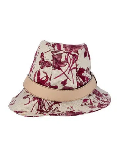 Pre-owned Gucci Floral Bucket Hat In Neutral