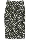 Gucci Floral Crepe Midi Skirt In Black