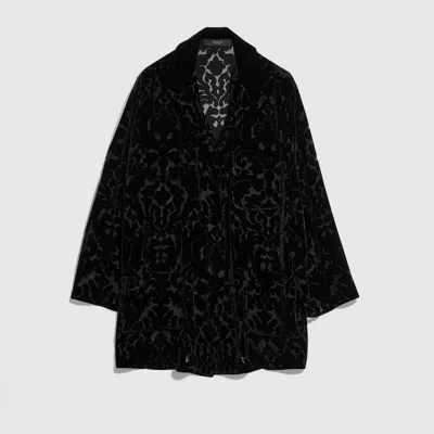 Gucci Floral Devoré Velour Shirt In Black