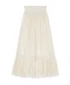 Gucci Floral-embroidered Cotton Skirt In White