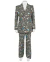 Gucci Floral Embroidered Wool & Linen-blend Plaid Suit