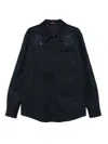Gucci Men Cotton Jacket With Embroidery In Blue