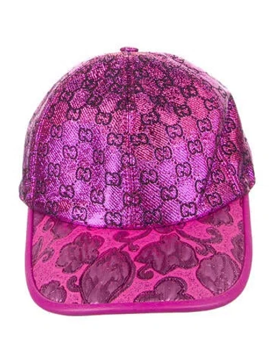 Pre-owned Gucci Floral Gg Logo Printed Baseball Cap