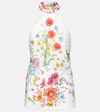 Gucci Floral Halterneck Silk Twill Top In Multicoloured