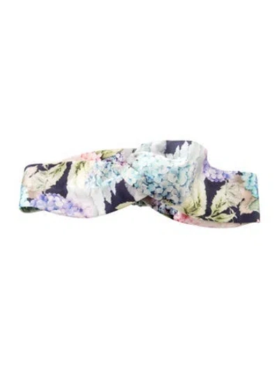Pre-owned Gucci Floral Headband In Blue