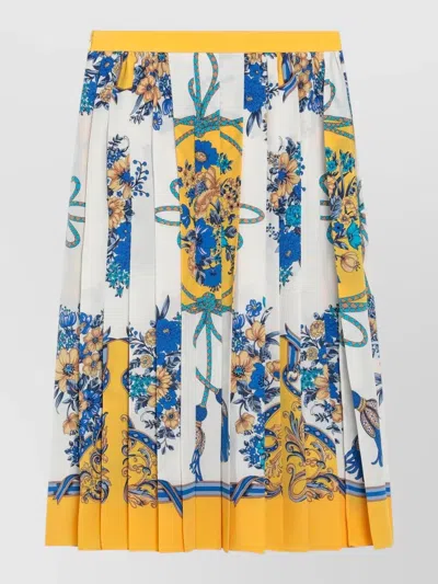 Gucci Floral High Waisted Pleated Midi Skirt In Multi