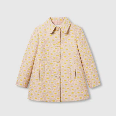 Gucci Kids' Floral Jacquard Coat In Pink