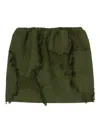 Gucci Mini Forest Green Skirt In Floral Jacquard In Green