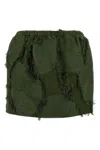 Gucci Mini Forest Green Skirt In Floral Jacquard In Green
