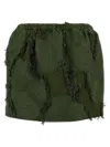 Gucci Mini Forest Green Skirt In Floral Jacquard In Green
