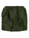 Gucci Mini Forest Green Skirt In Floral Jacquard In Green
