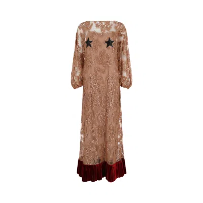 Pre-owned Gucci Floral Lace Dress 'brown' | Women's Size 40