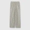 Gucci Floral Lace Lamé Pants In Green