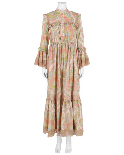 Gucci Paisley Patterned Cotton Shirt Dress With Lace Inserts In Multi