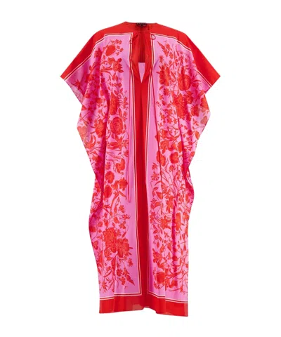 Gucci Floral Pattern Mid-length Dress In Red
